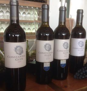 Three vintages of Constantia Glen Five tasted at the launch of 2009 with bunch of petit verdot.