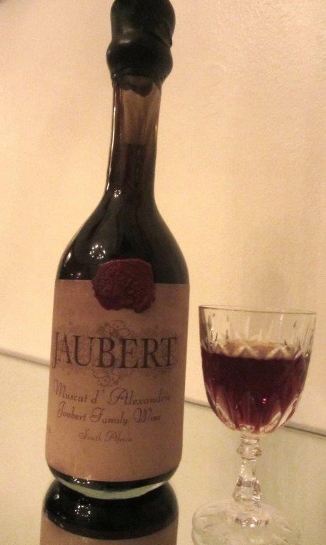 Jaubert Famly Muscat from a barrel never emptied since 1800. The bottles were especially made in Swaziland.